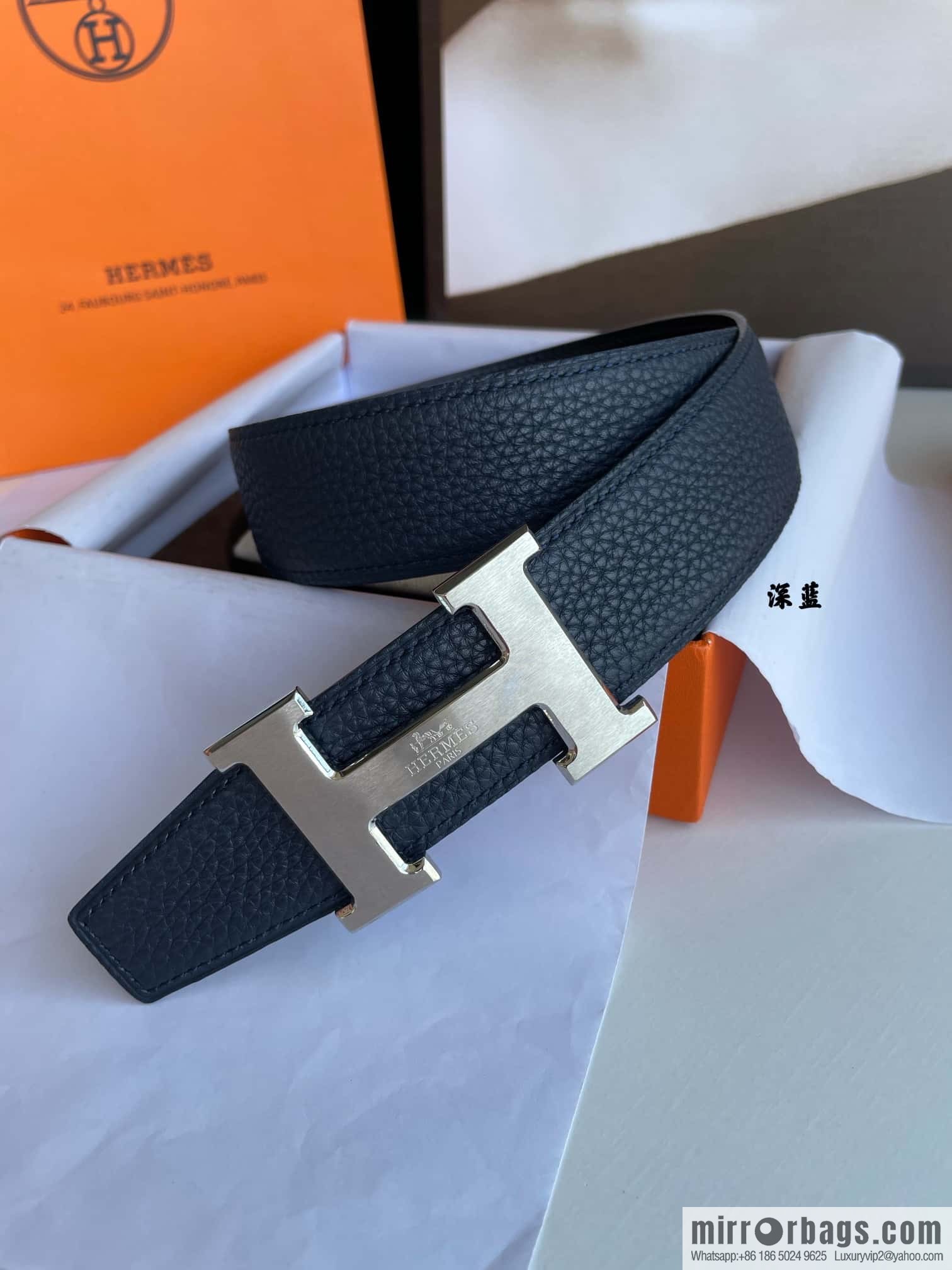 Hermes Hermes H Replica Luxury Handbag Original Leather Lychee Men's 38mm Belt