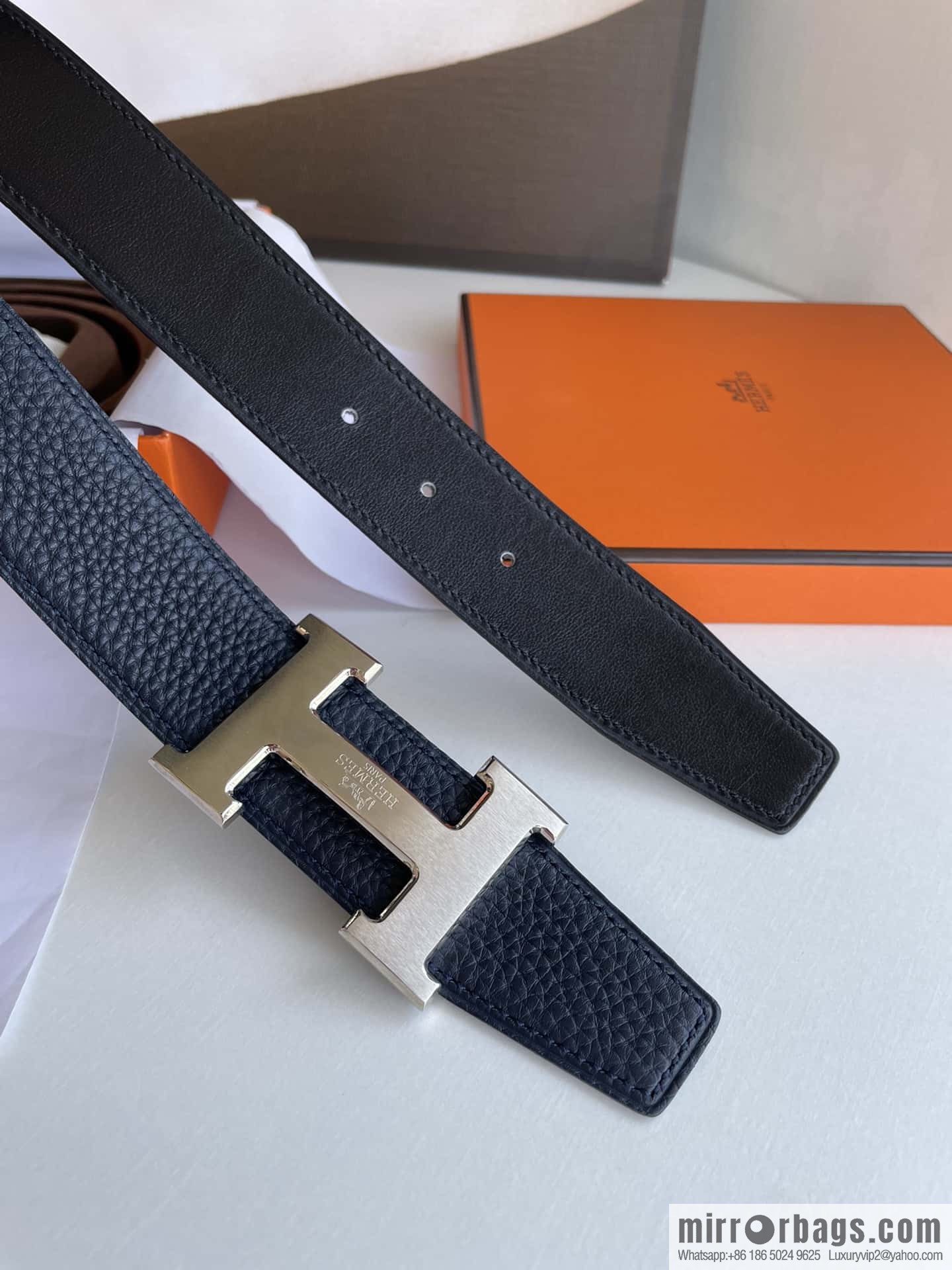 Hermes Hermes H Replica Luxury Handbag Original Leather Lychee Men's 38mm Belt