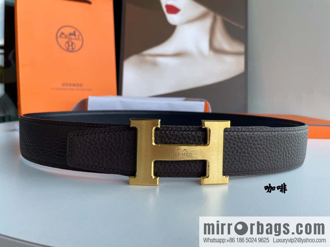 Hermes Hermes H Replica Luxury Handbag Original Leather Lychee Men's 38mm Belt
