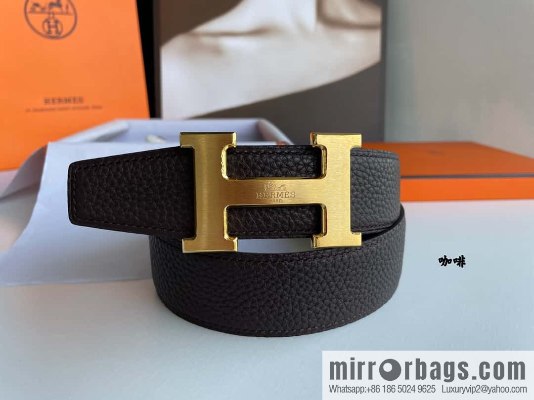Hermes Hermes H Replica Luxury Handbag Original Leather Lychee Men's 38mm Belt
