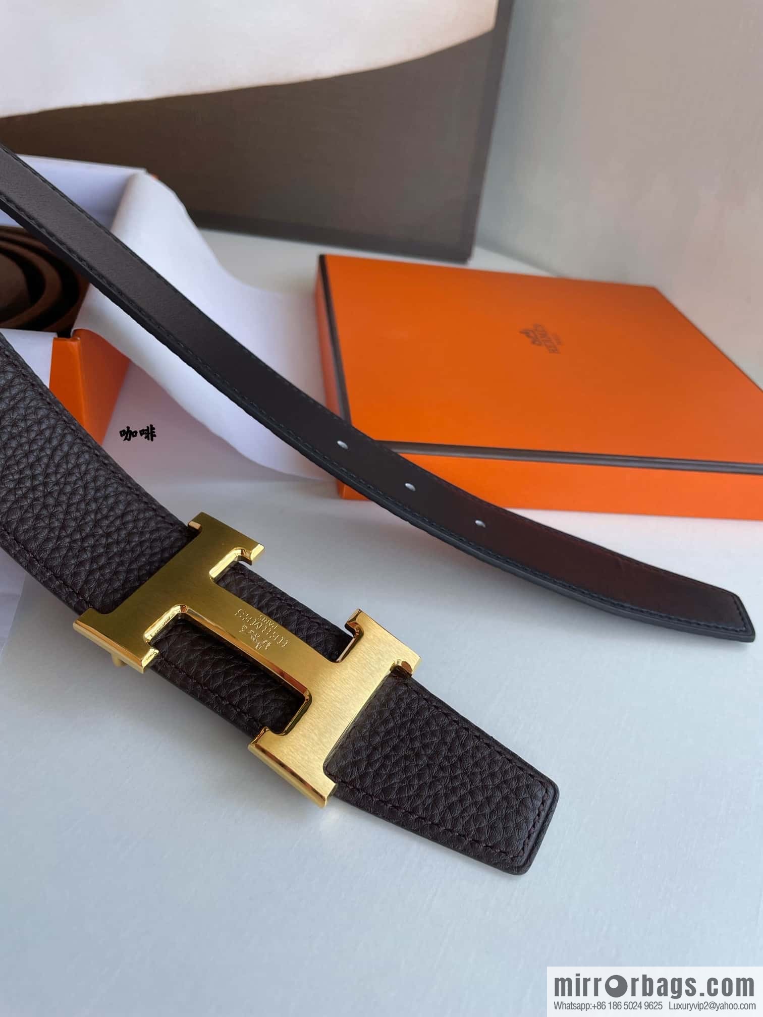 Hermes Hermes H Replica Luxury Handbag Original Leather Lychee Men's 38mm Belt