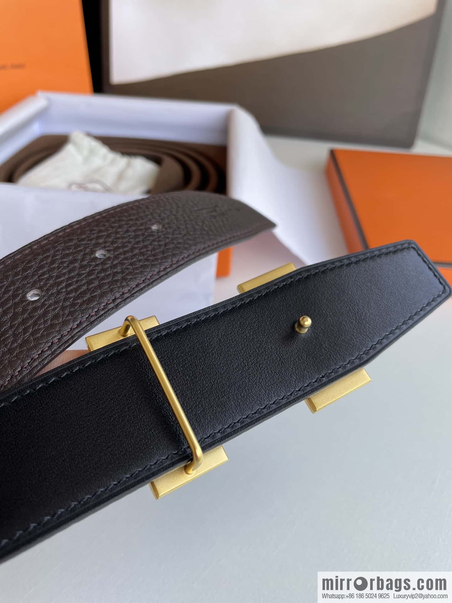 Hermes Hermes H Replica Luxury Handbag Original Leather Lychee Men's 38mm Belt