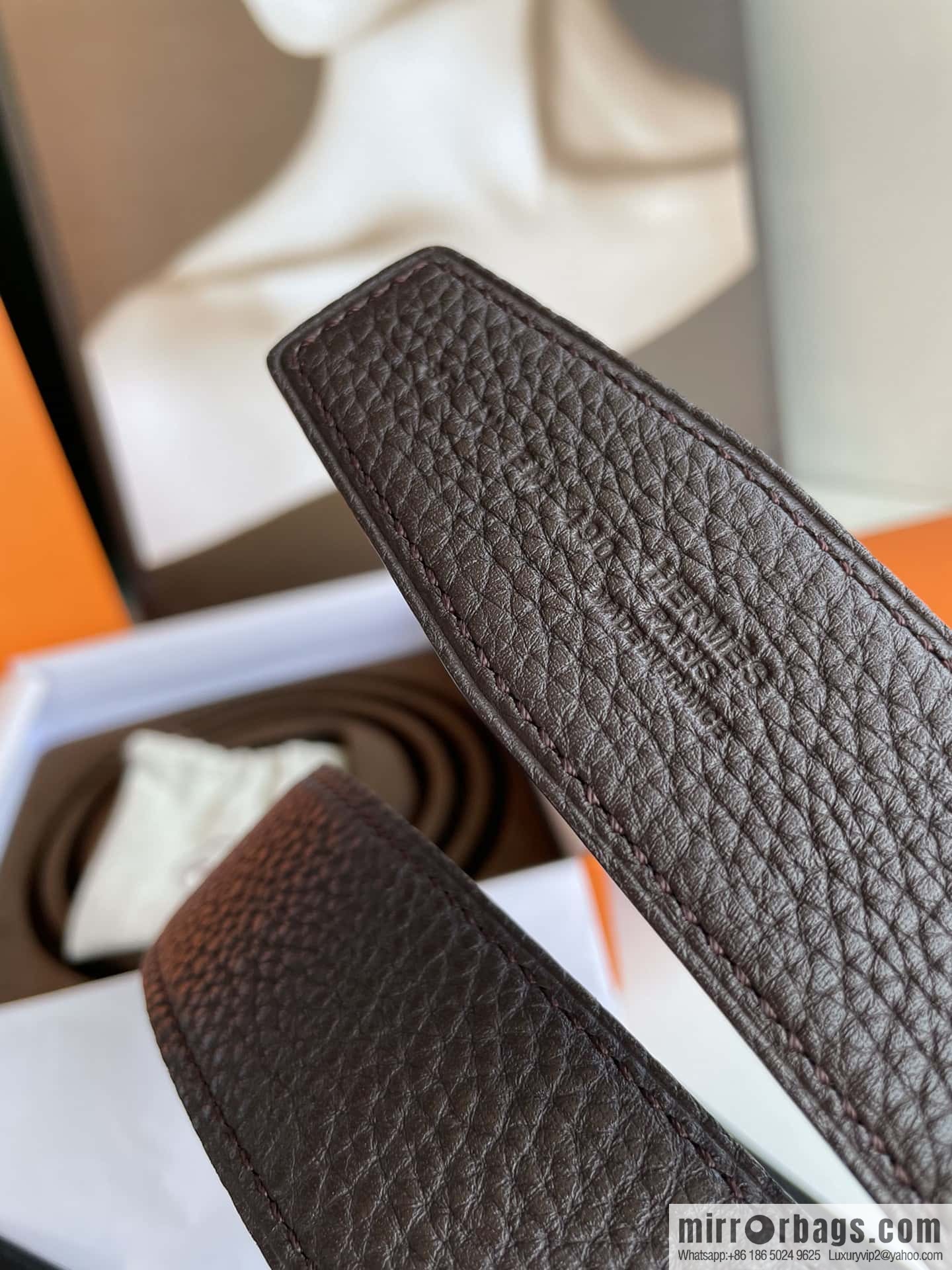Hermes Hermes H Replica Luxury Handbag Original Leather Lychee Men's 38mm Belt
