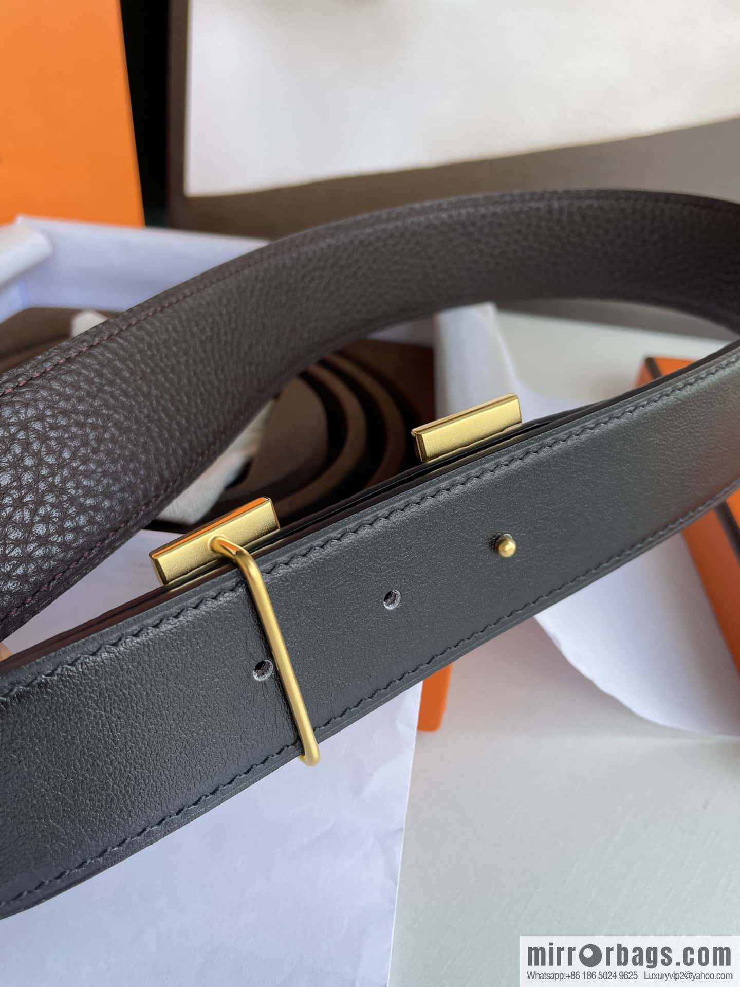 Hermes Hermes H Replica Luxury Handbag Original Leather Lychee Men's 38mm Belt