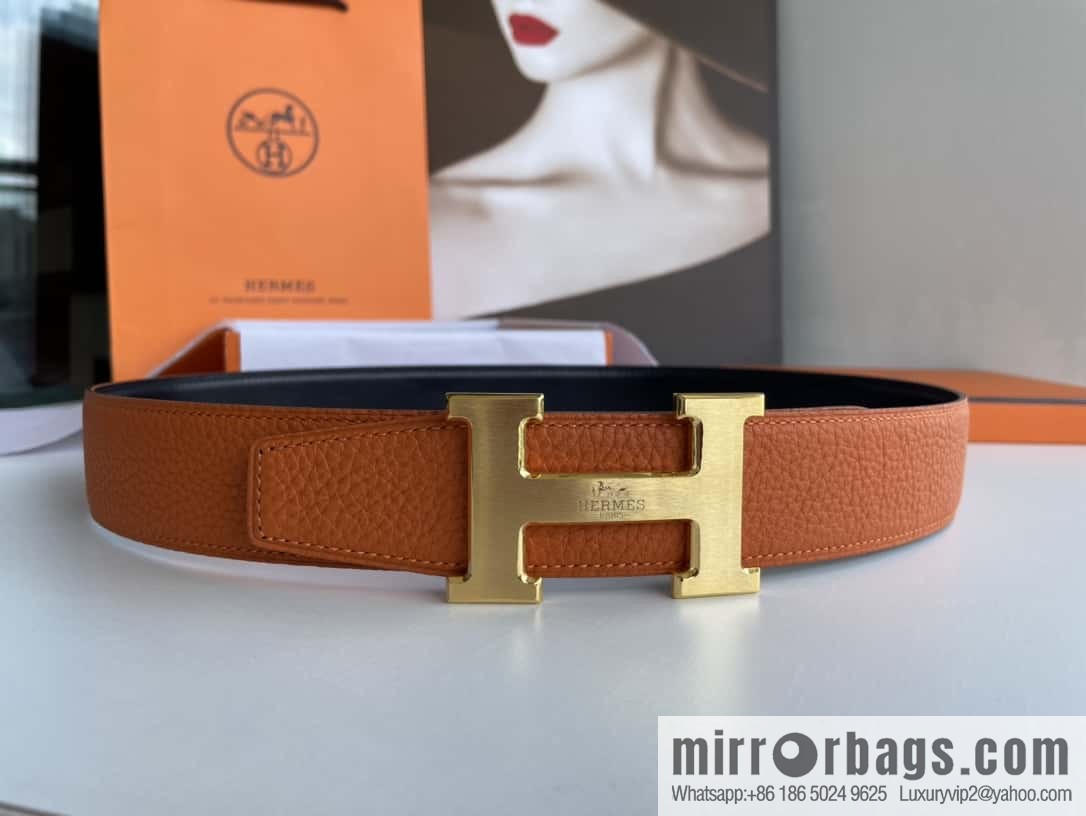 Hermes Hermes H Replica Luxury Handbag Original Leather Lychee Men's 38mm Belt