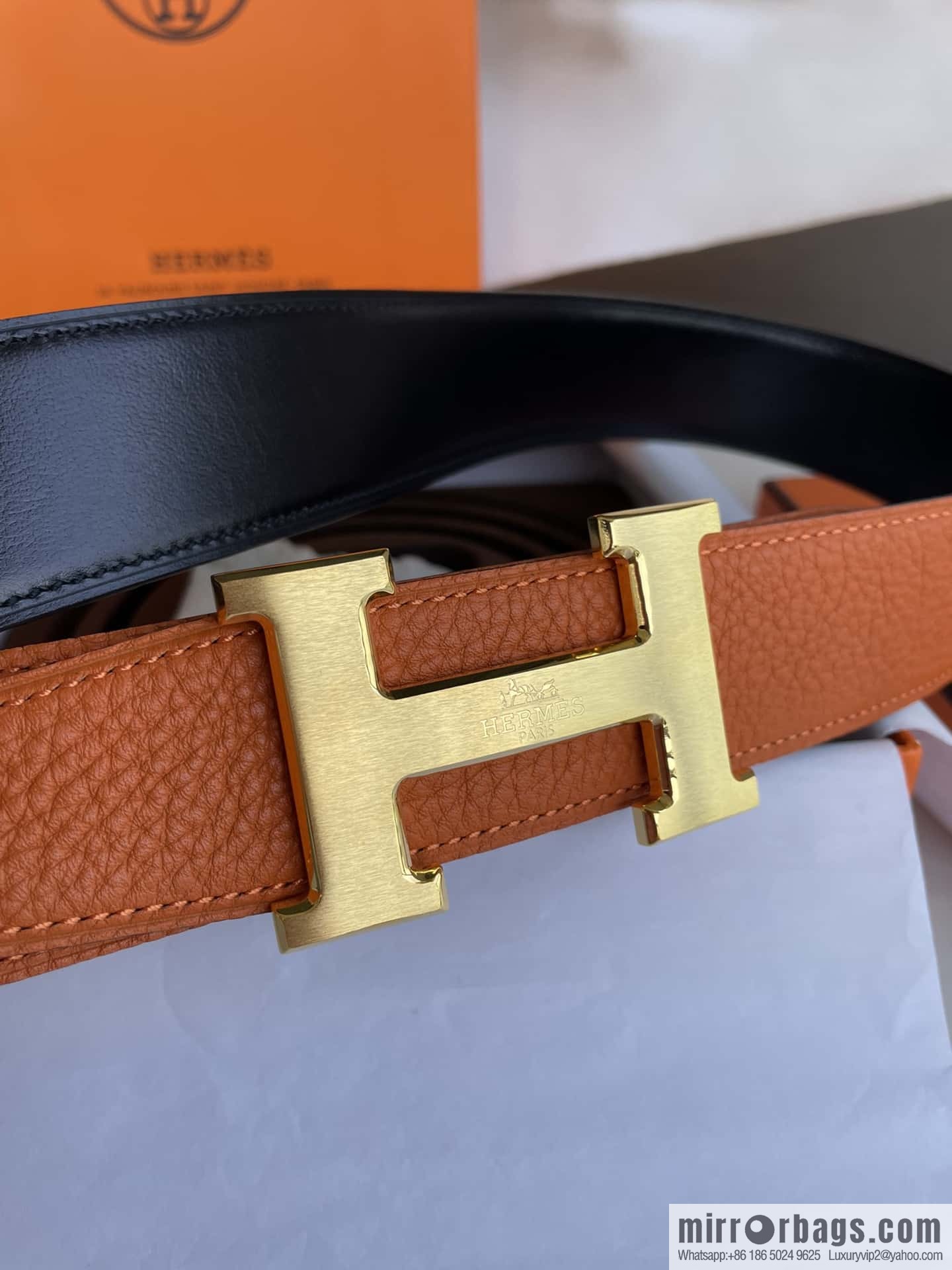 Hermes Hermes H Replica Luxury Handbag Original Leather Lychee Men's 38mm Belt