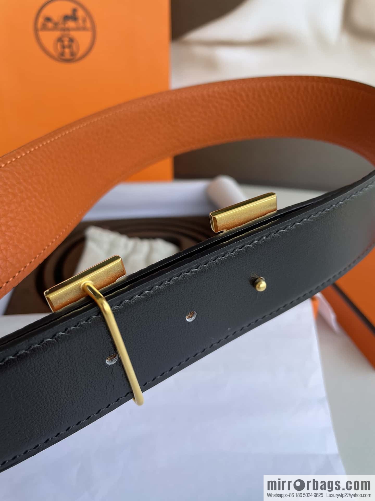 Hermes Hermes H Replica Luxury Handbag Original Leather Lychee Men's 38mm Belt
