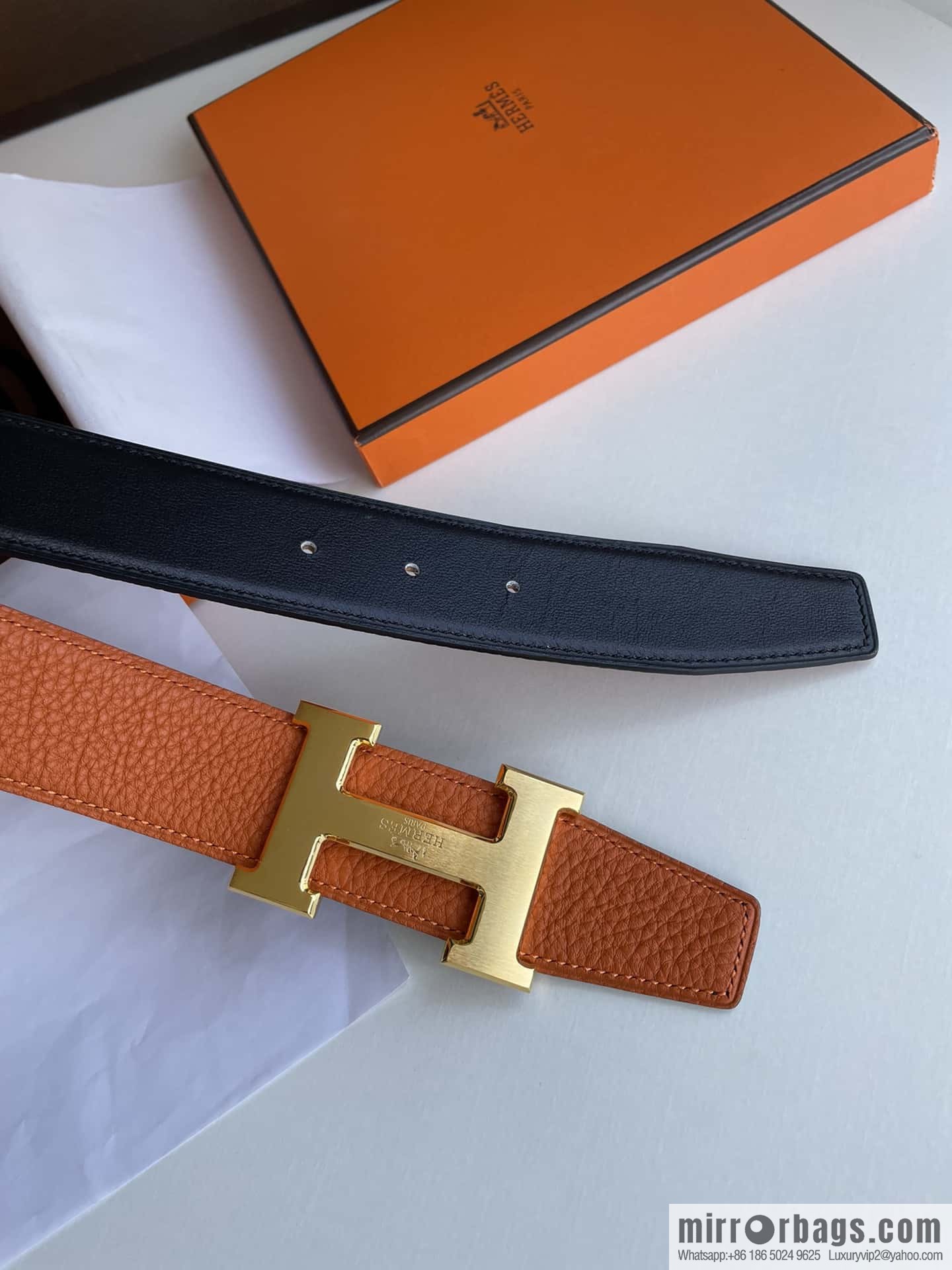 Hermes Hermes H Replica Luxury Handbag Original Leather Lychee Men's 38mm Belt
