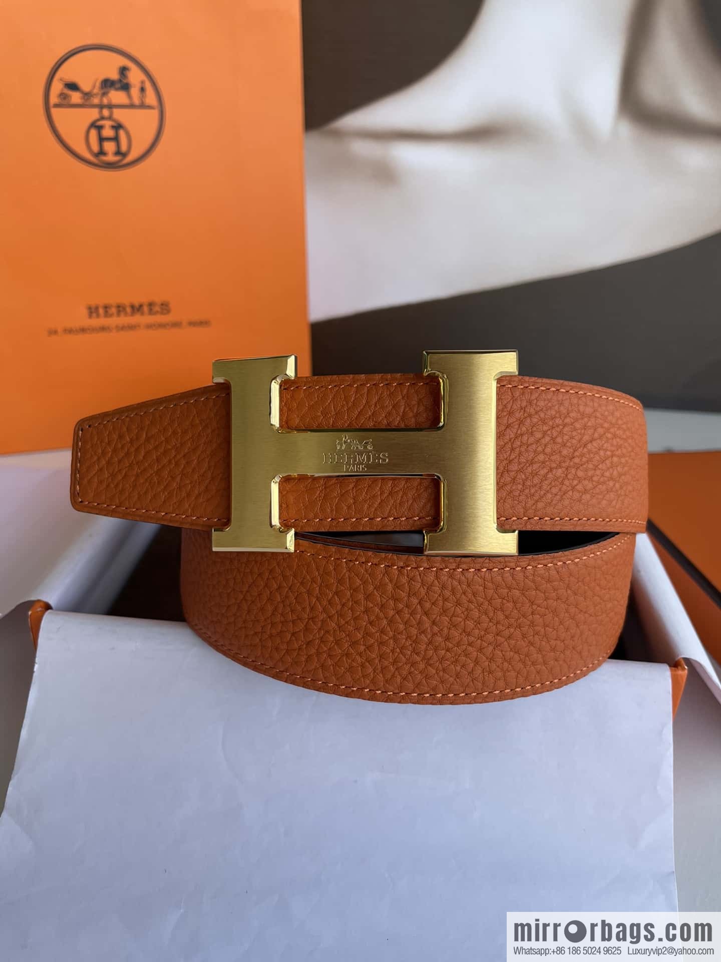 Hermes Hermes H Replica Luxury Handbag Original Leather Lychee Men's 38mm Belt