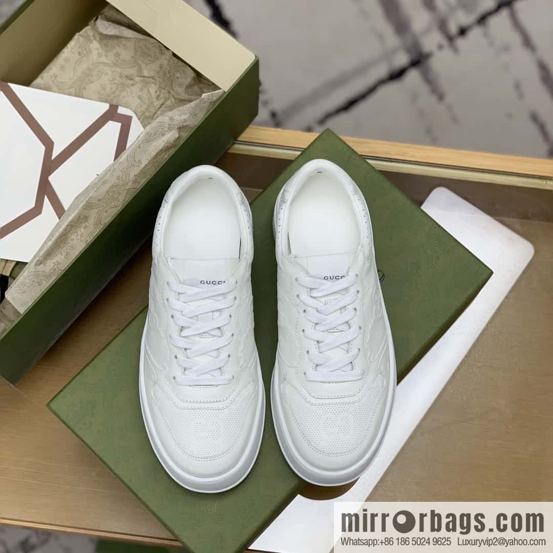 GUCCI GG printing, cowhide material, couple sneakers