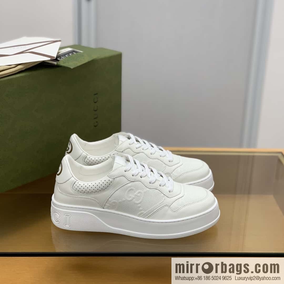 GUCCI GG printing, cowhide material, couple sneakers