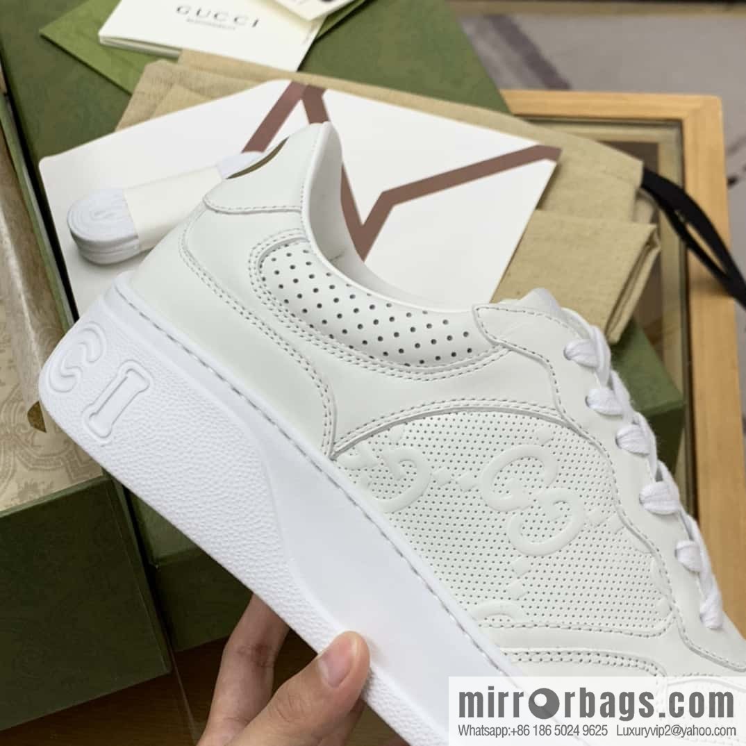 GUCCI GG printing, cowhide material, couple sneakers