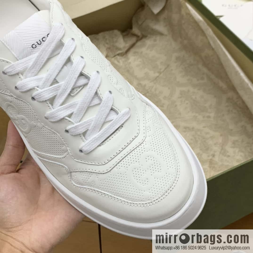 GUCCI GG printing, cowhide material, couple sneakers