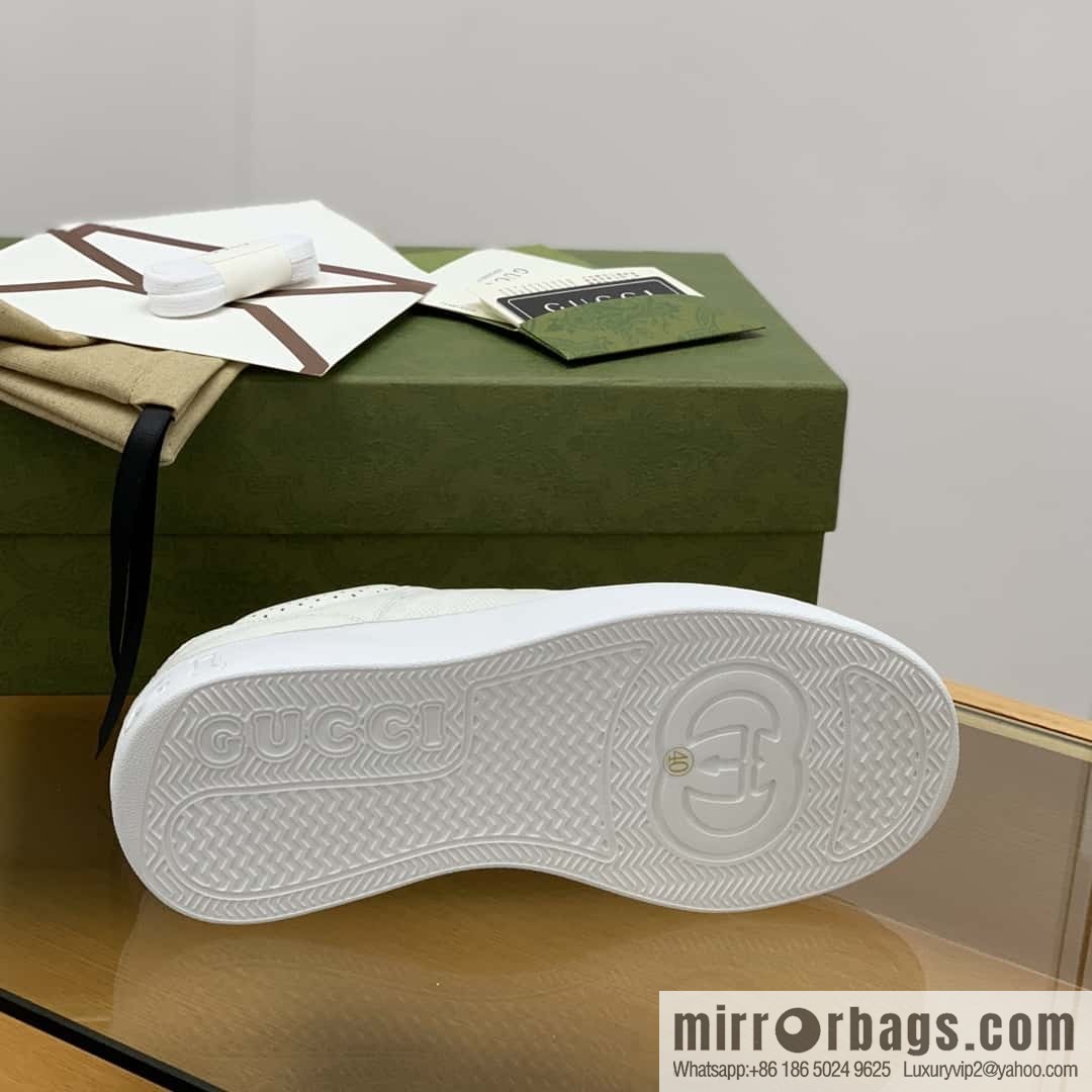 GUCCI GG printing, cowhide material, couple sneakers