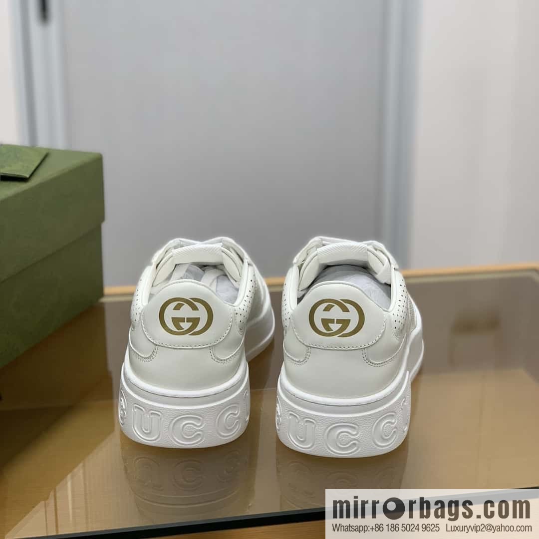 GUCCI GG printing, cowhide material, couple sneakers