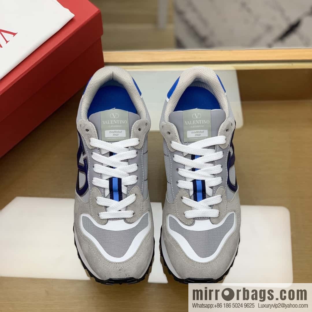 VALENTINO Valentino logo design, fabric cotton shoelaces, men's low-top casual sneakers