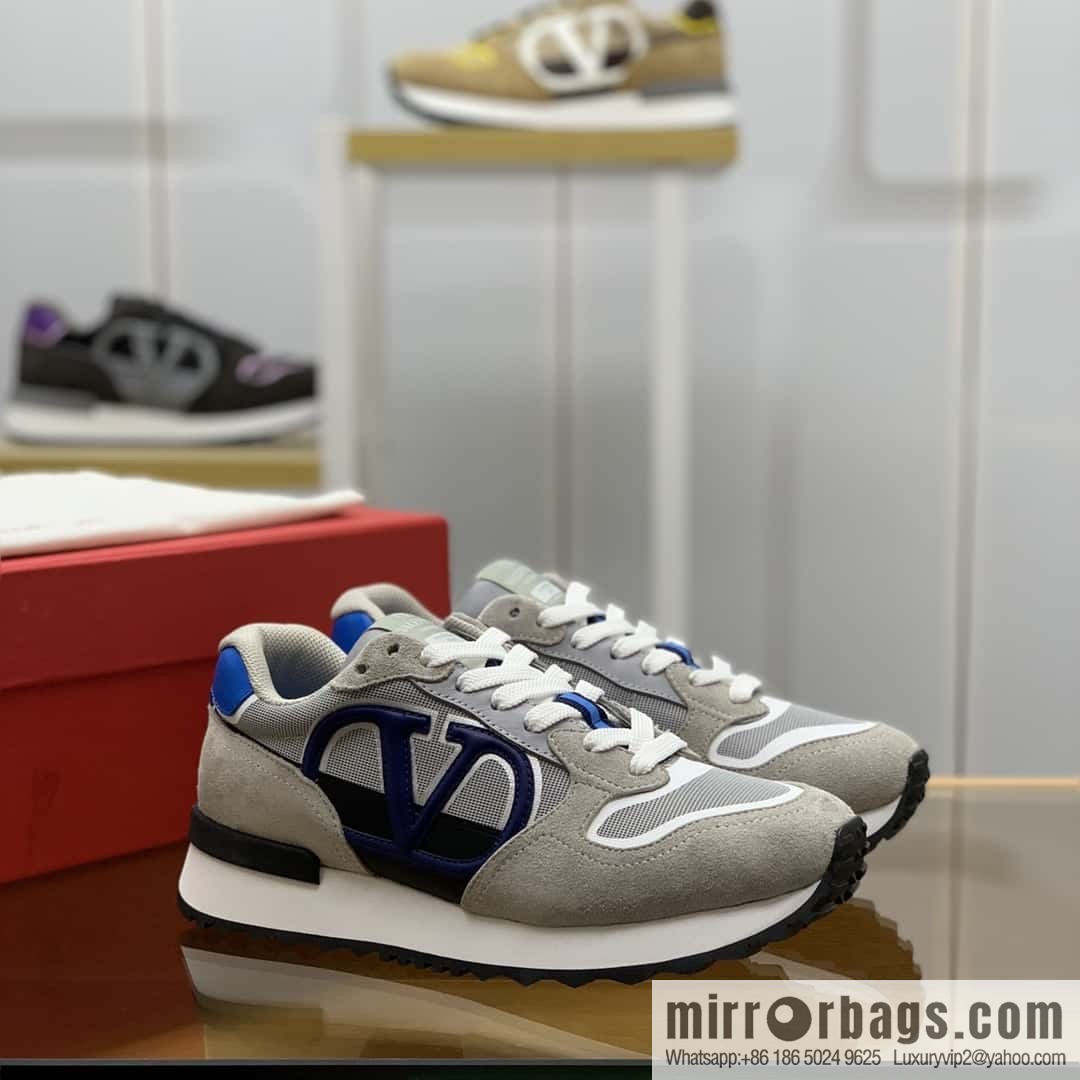 VALENTINO Valentino logo design, fabric cotton shoelaces, men's low-top casual sneakers