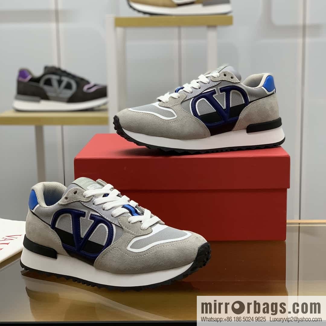 VALENTINO Valentino logo design, fabric cotton shoelaces, men's low-top casual sneakers