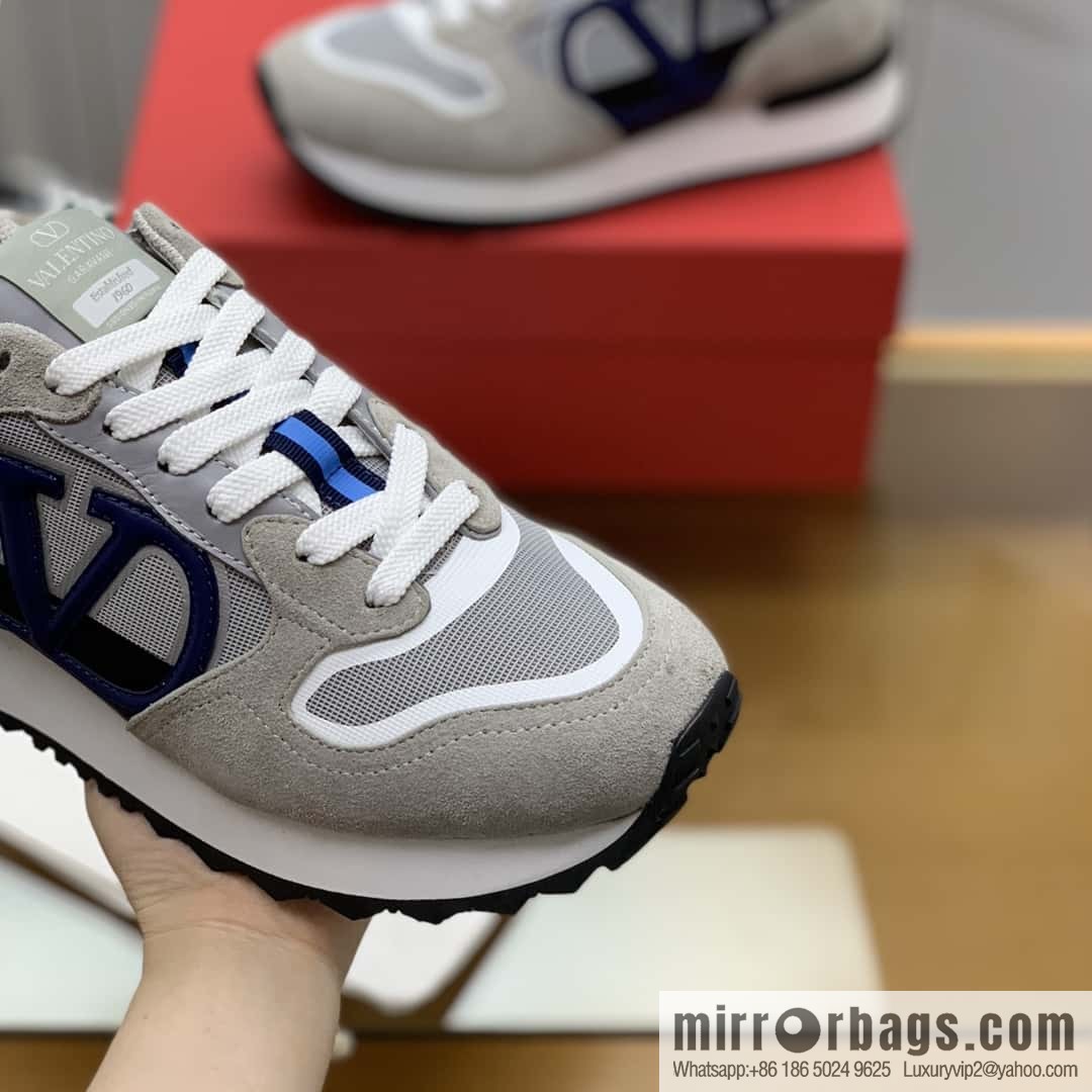 VALENTINO Valentino logo design, fabric cotton shoelaces, men's low-top casual sneakers