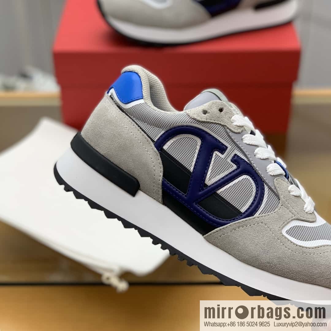 VALENTINO Valentino logo design, fabric cotton shoelaces, men's low-top casual sneakers