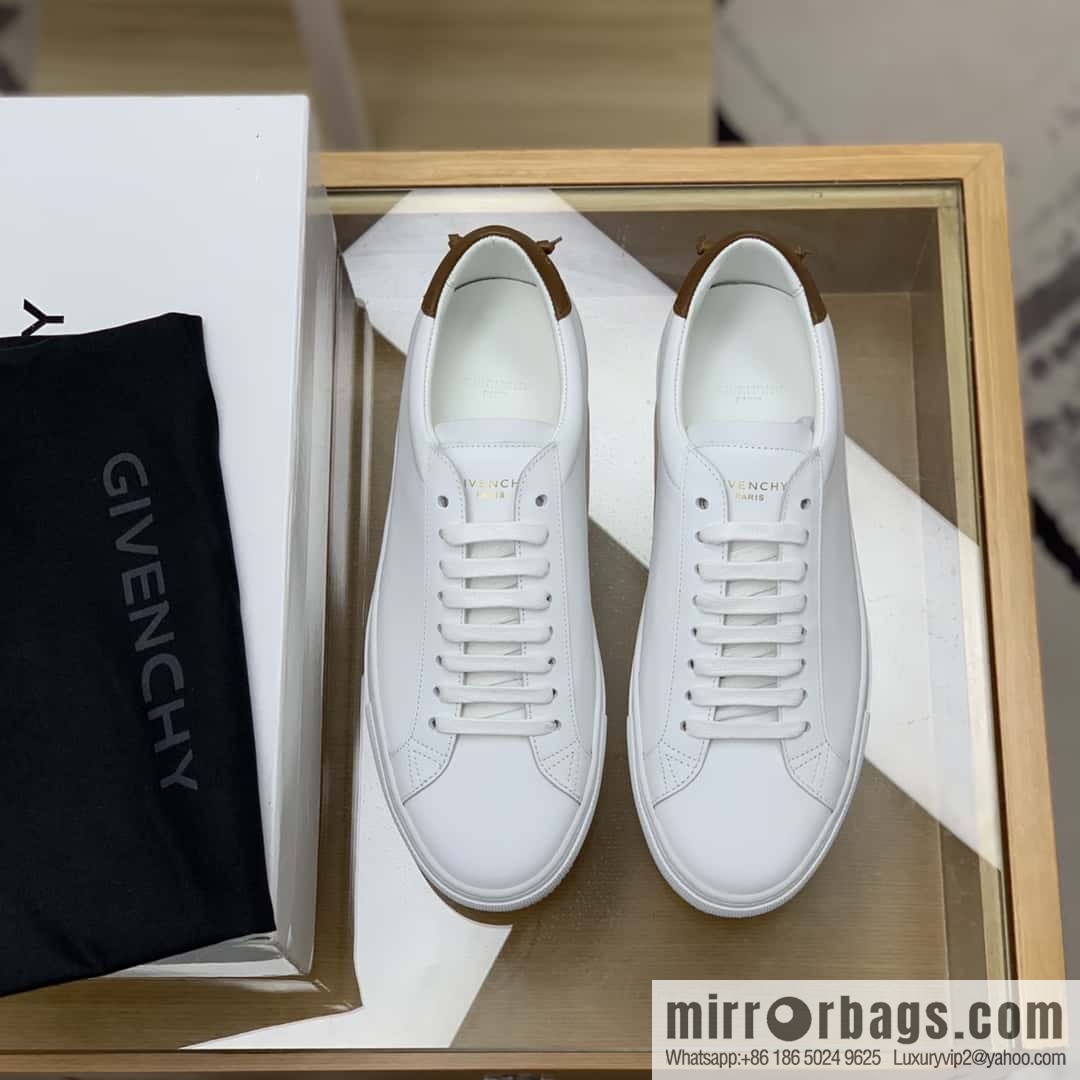 Givenchy/Givenchy, white leather, brown leather with knot, sports shoes for couples