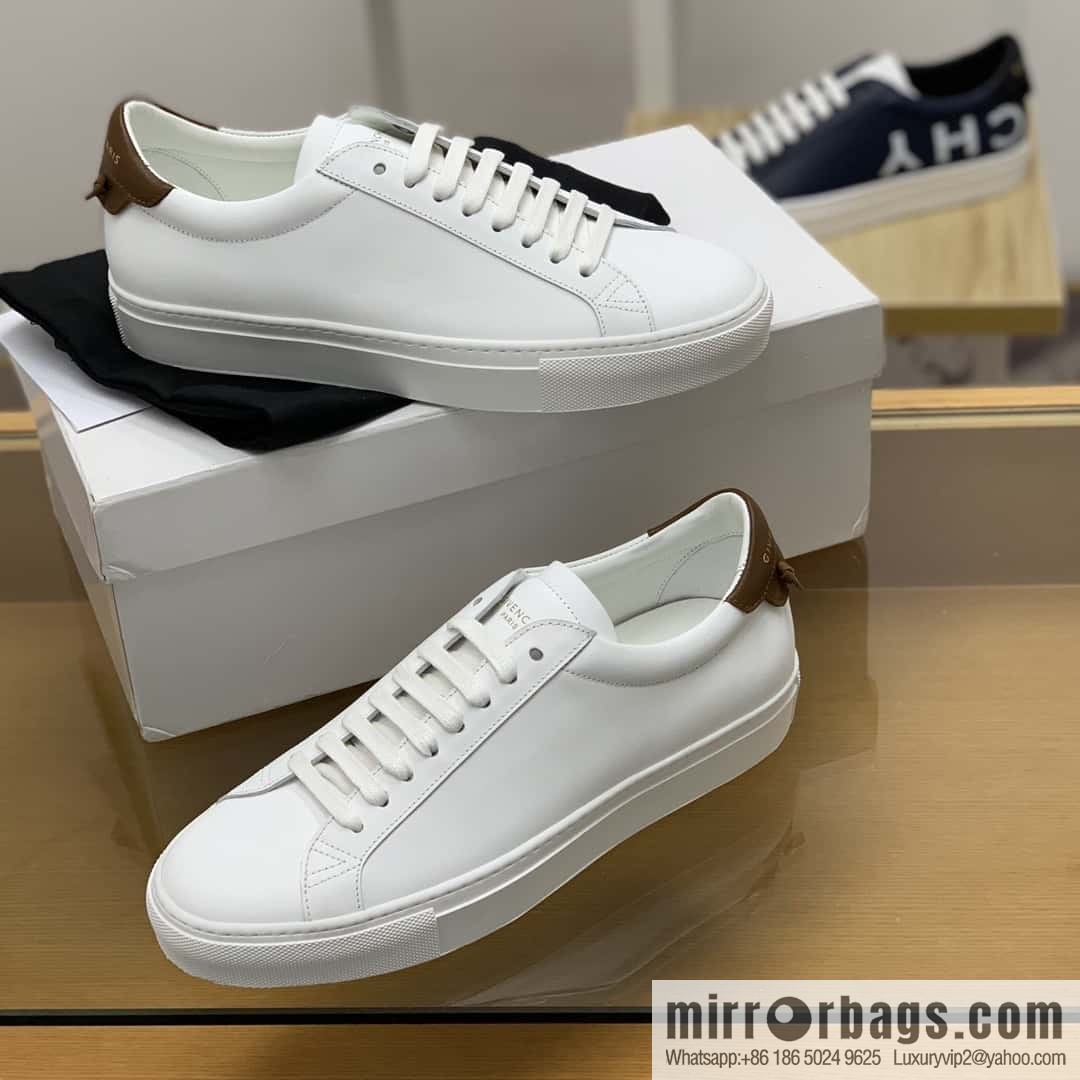 Givenchy/Givenchy, white leather, brown leather with knot, sports shoes for couples