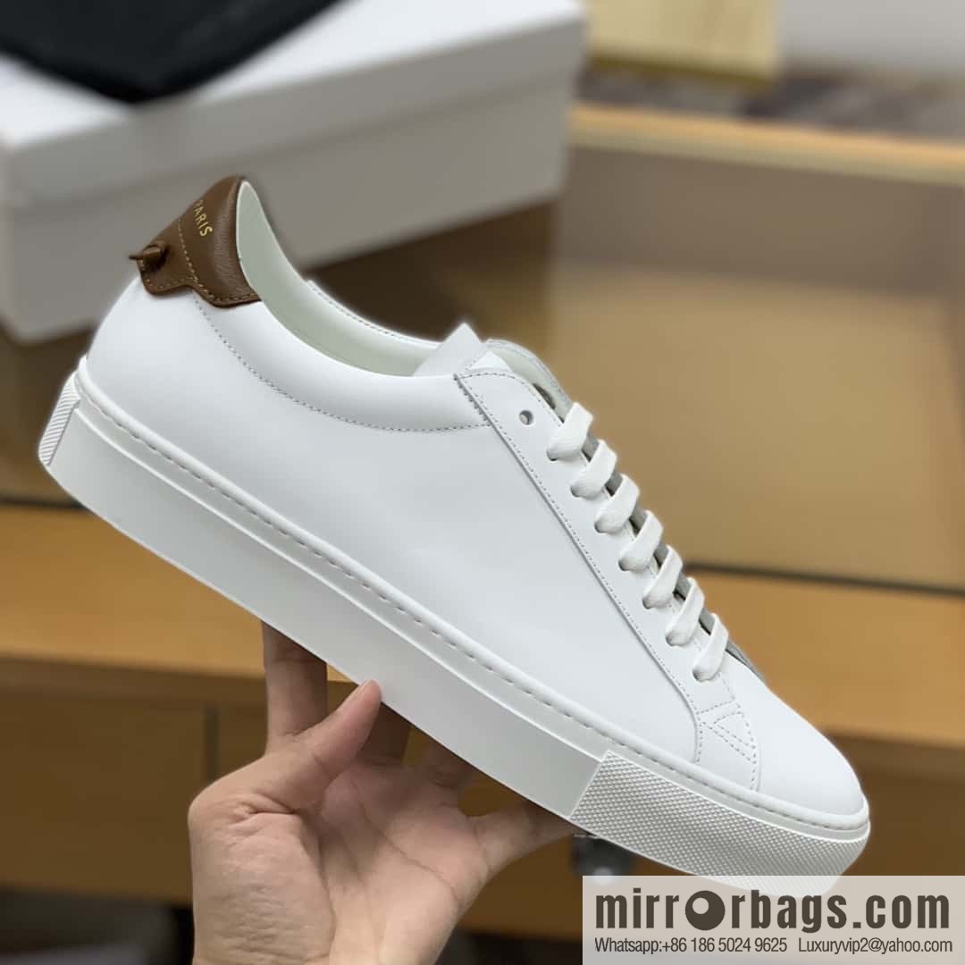 Givenchy/Givenchy, white leather, brown leather with knot, sports shoes for couples