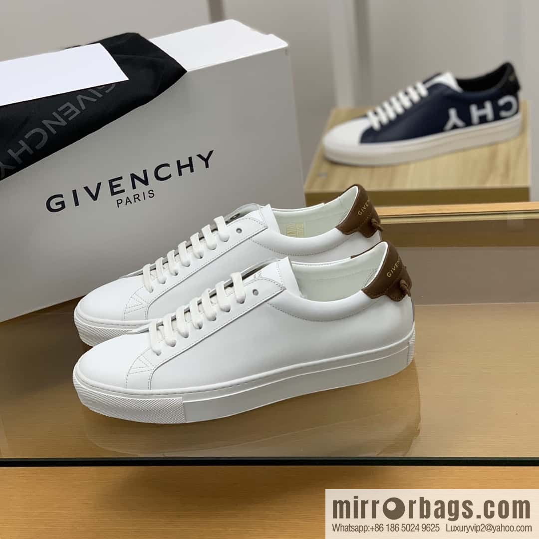 Givenchy/Givenchy, white leather, brown leather with knot, sports shoes for couples