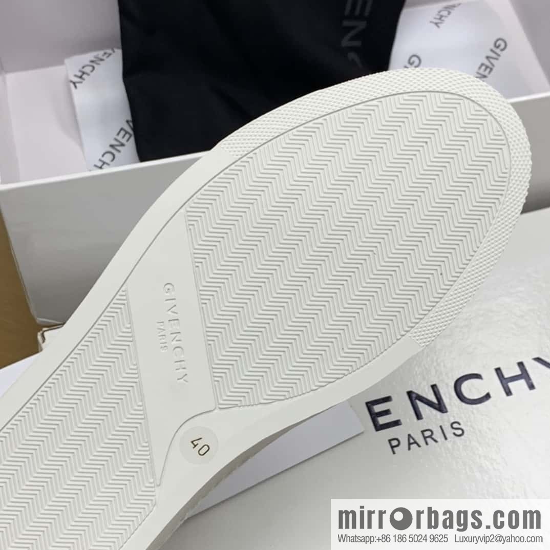 Givenchy/Givenchy, white leather, brown leather with knot, sports shoes for couples