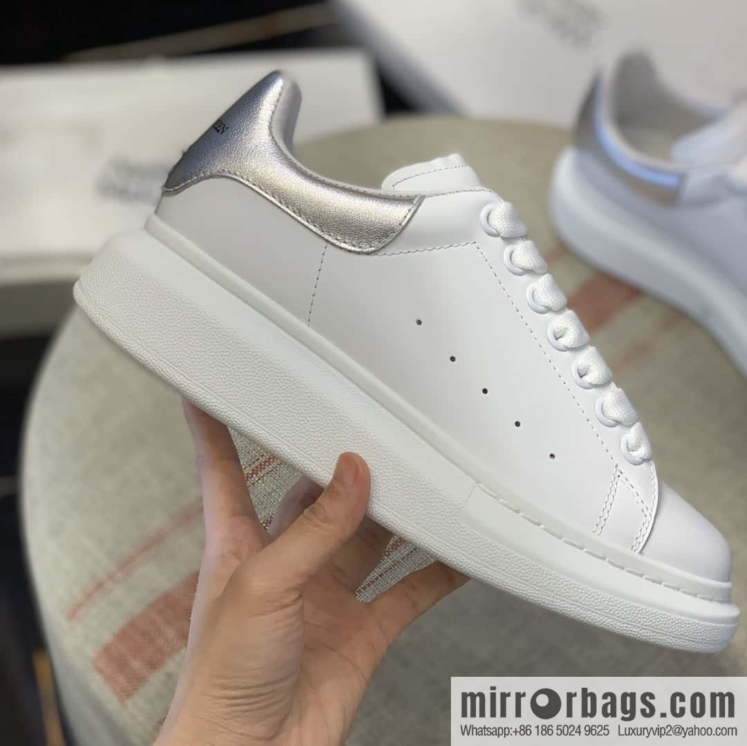 Alexander McQueen Silver Leather Tail, Same Sneakers for Men and Women