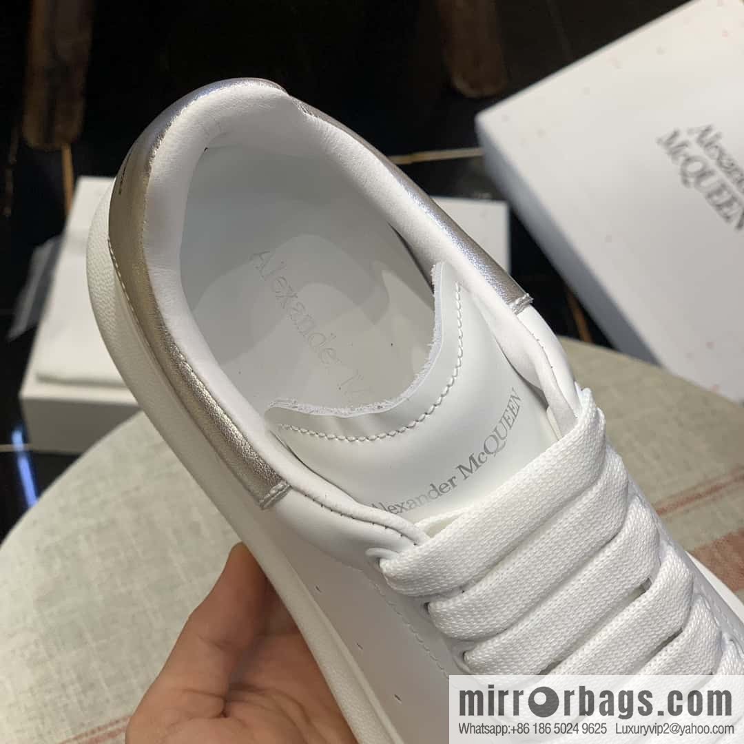 Alexander McQueen Silver Leather Tail, Same Sneakers for Men and Women