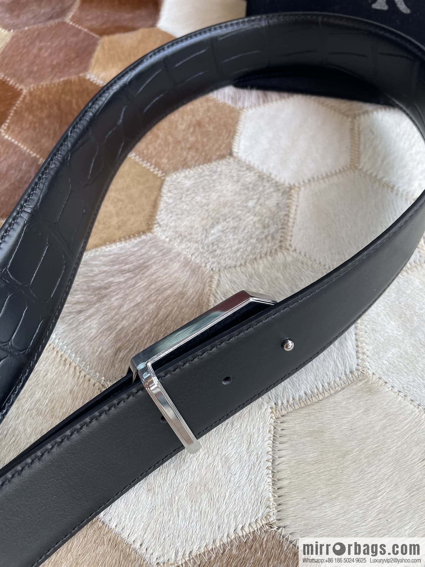STEFANO RICCI Stephen Raunich Counter Stainless Steel Eagle Head Inner Wear Metal Buckle 3.8cm First Layer Cowhide Fine Imitation Crocodile Leather Belt