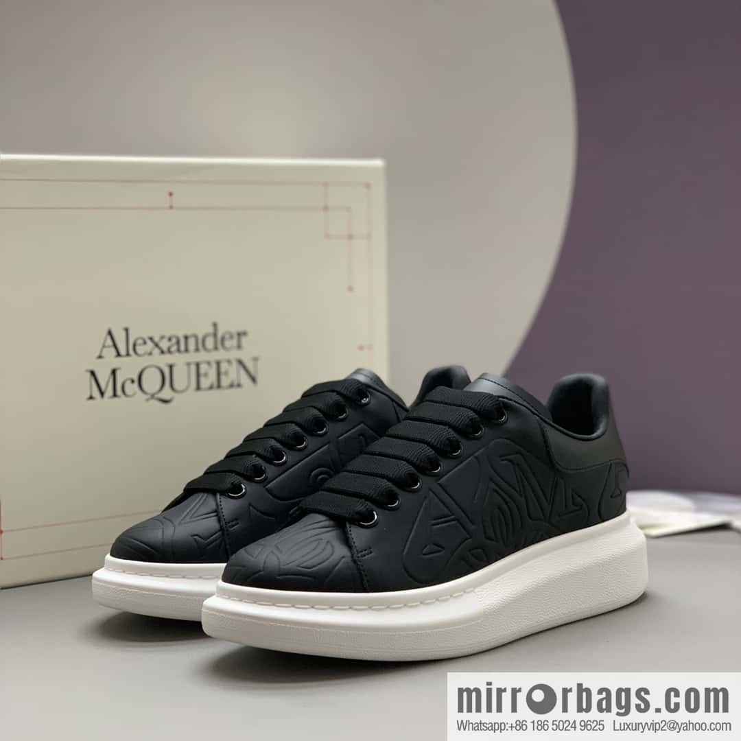 Alexander McQueen Alexander McQueen all-black embossed sneakers for men and women