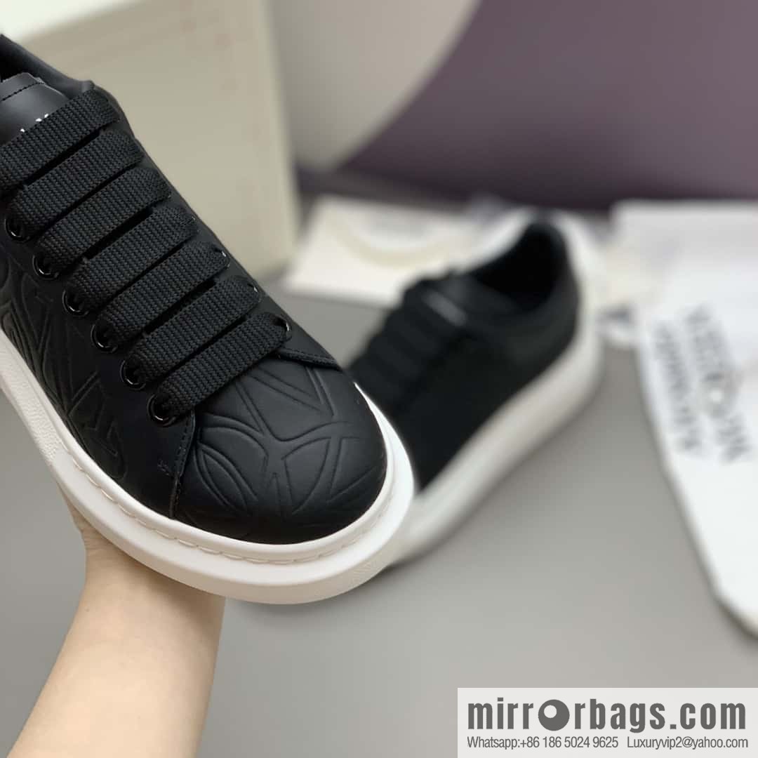 Alexander McQueen Alexander McQueen all-black embossed sneakers for men and women