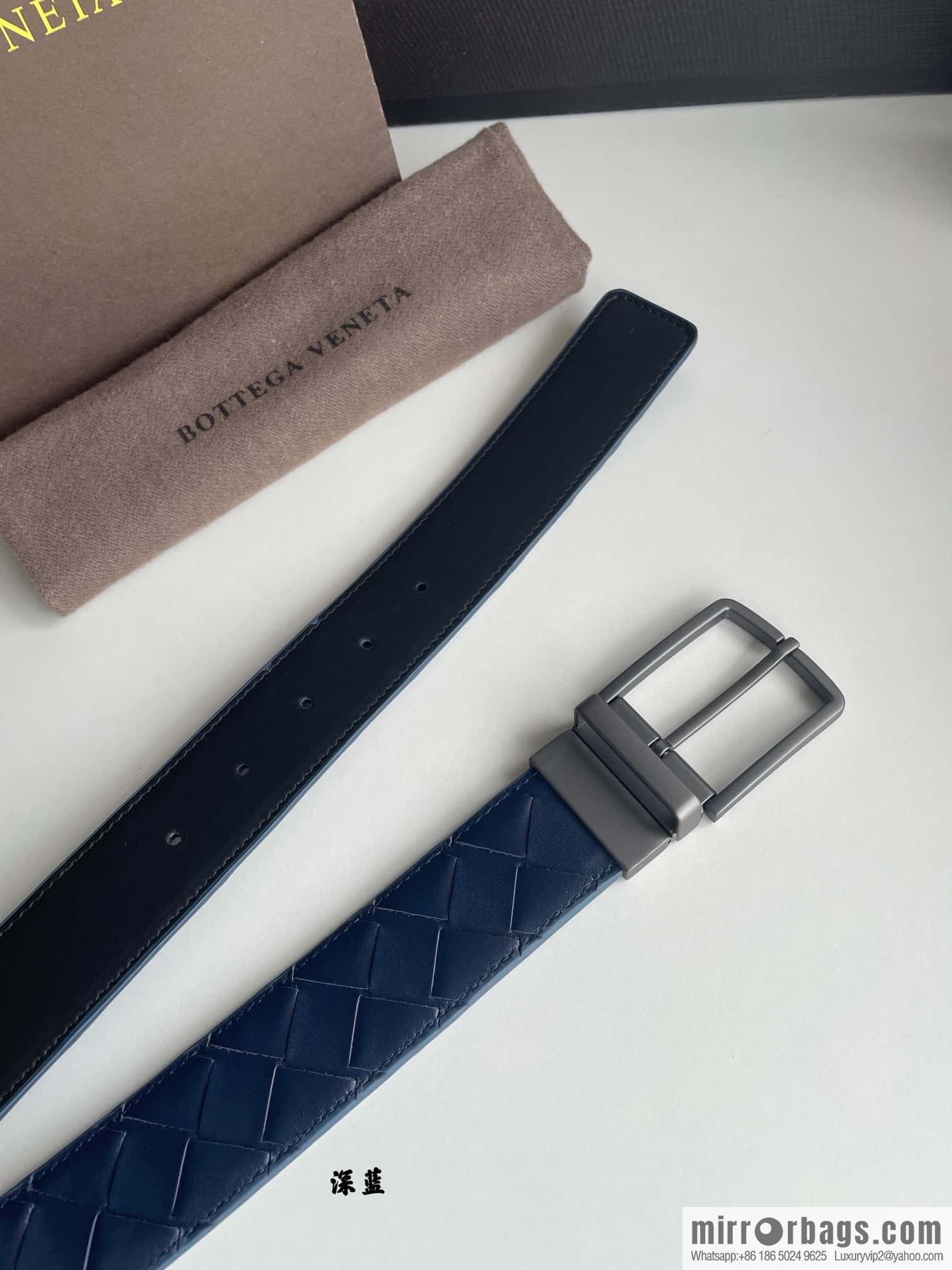 BottegaVenta (Bottega) woven first layer cowhide Intrecciato belt rotating metal buckle 3.8cm