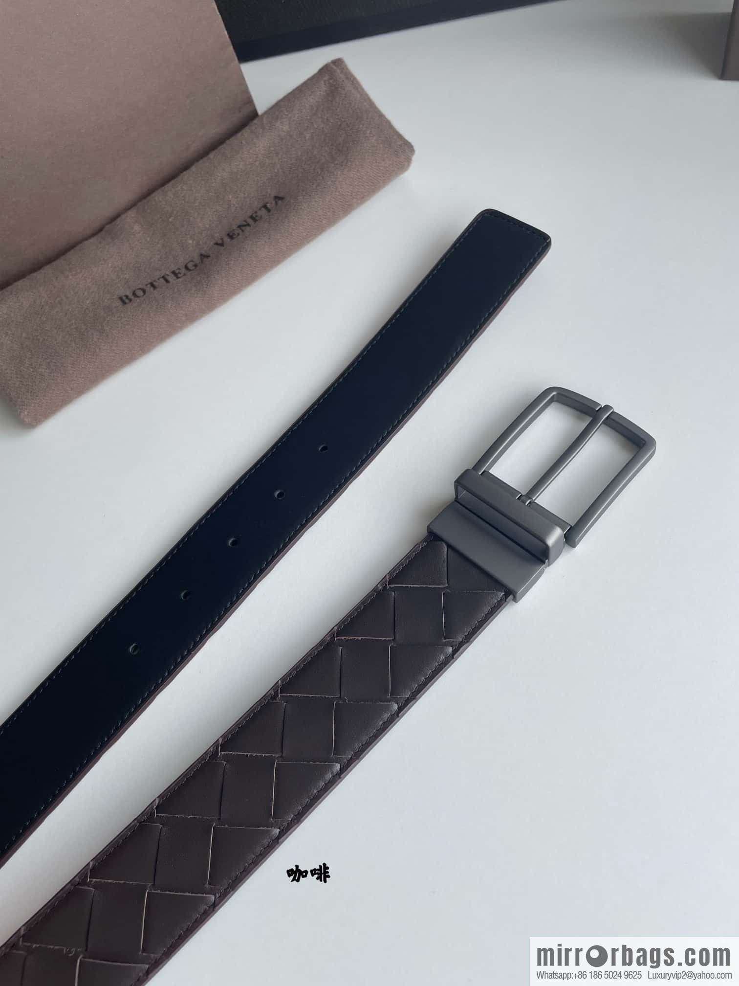 BottegaVenta (Bottega) woven first layer cowhide Intrecciato belt rotating metal buckle 3.8cm