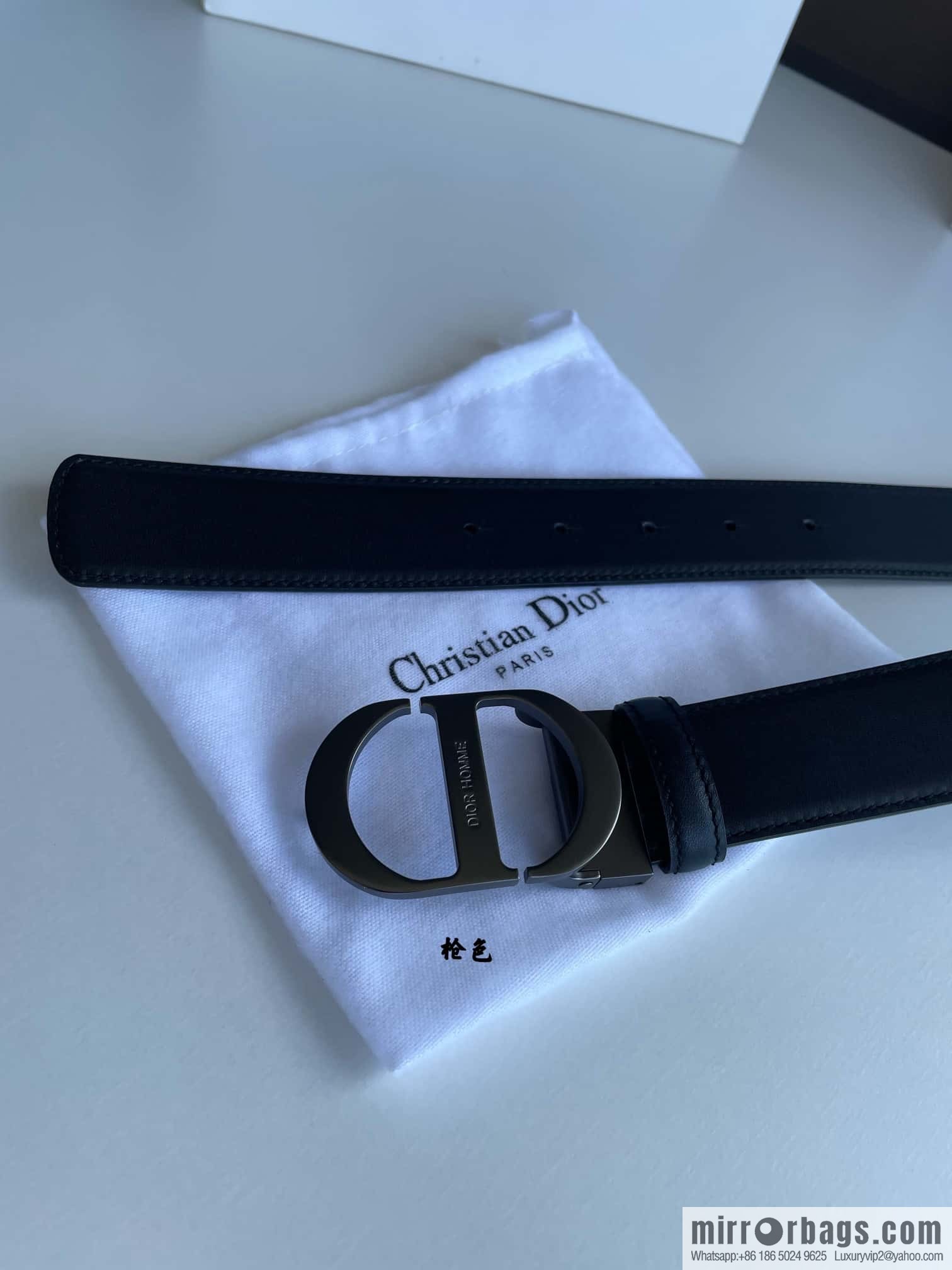 Dior, imported first layer cowhide matte texture metal buckle men's waist practical and embellished belt