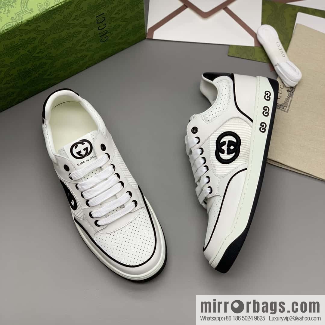GUCCI side decoration classic double G men's casual shoes