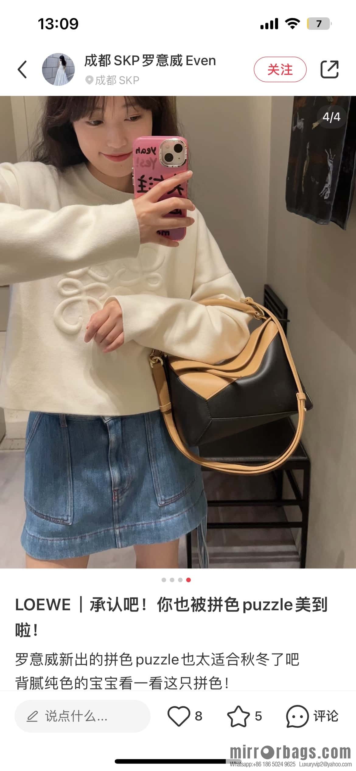 LOEWE Puzzle 24CM bag leather small geometric bag 0681