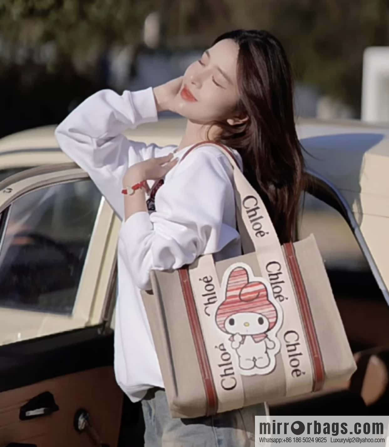 Chloe x My Melody joint, medium Melody tote bag 37CM