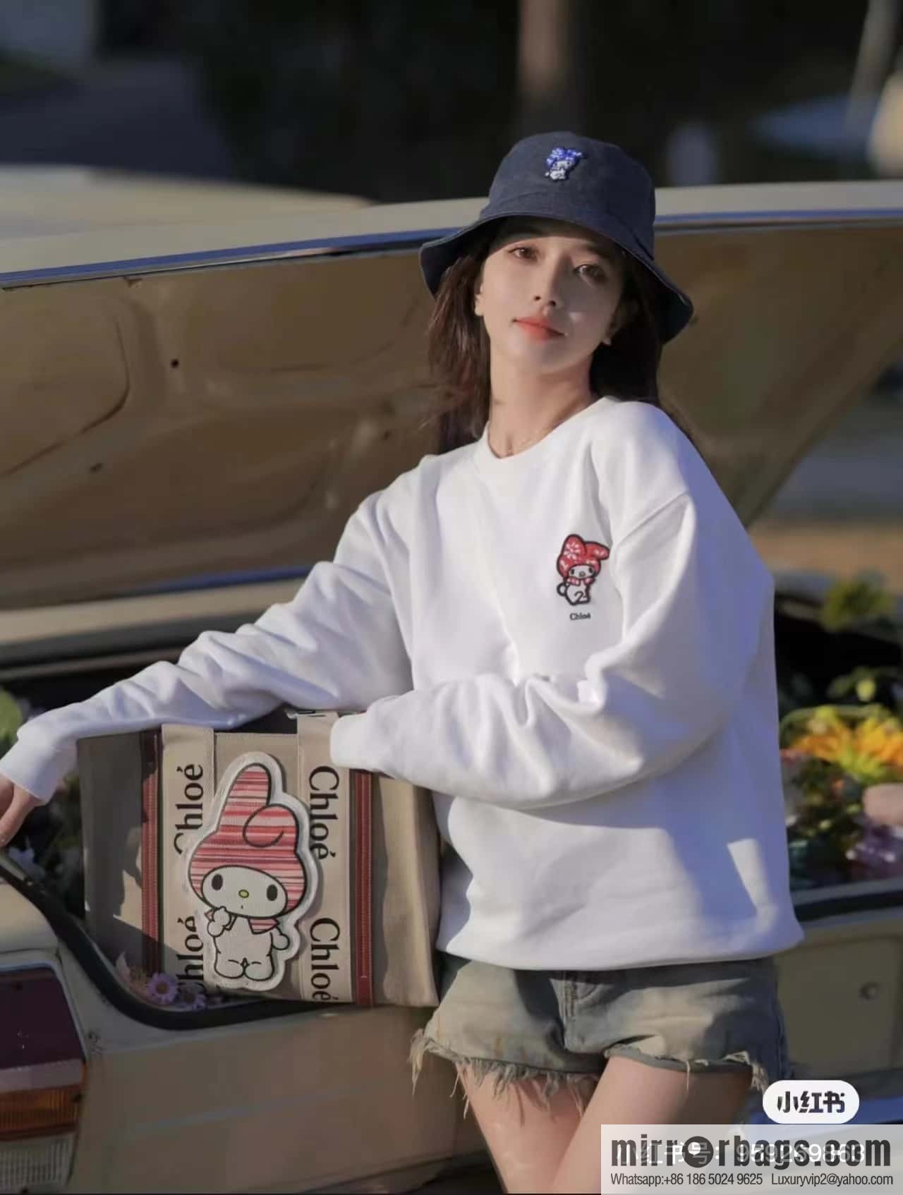 Chloe x My Melody joint, medium Melody tote bag 37CM