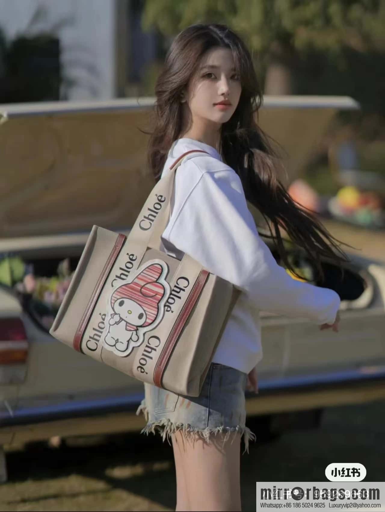 Chloe x My Melody joint, medium Melody tote bag 37CM
