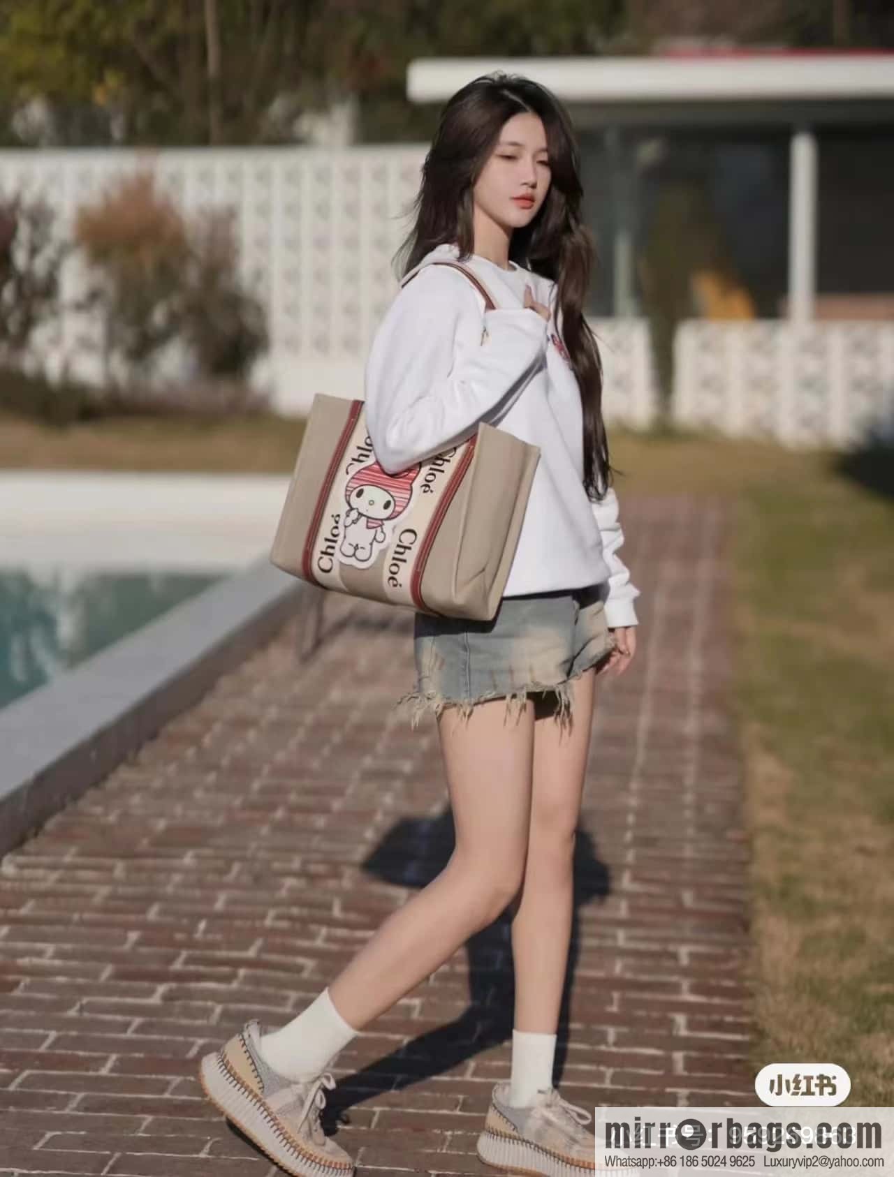 Chloe x My Melody joint, medium Melody tote bag 37CM