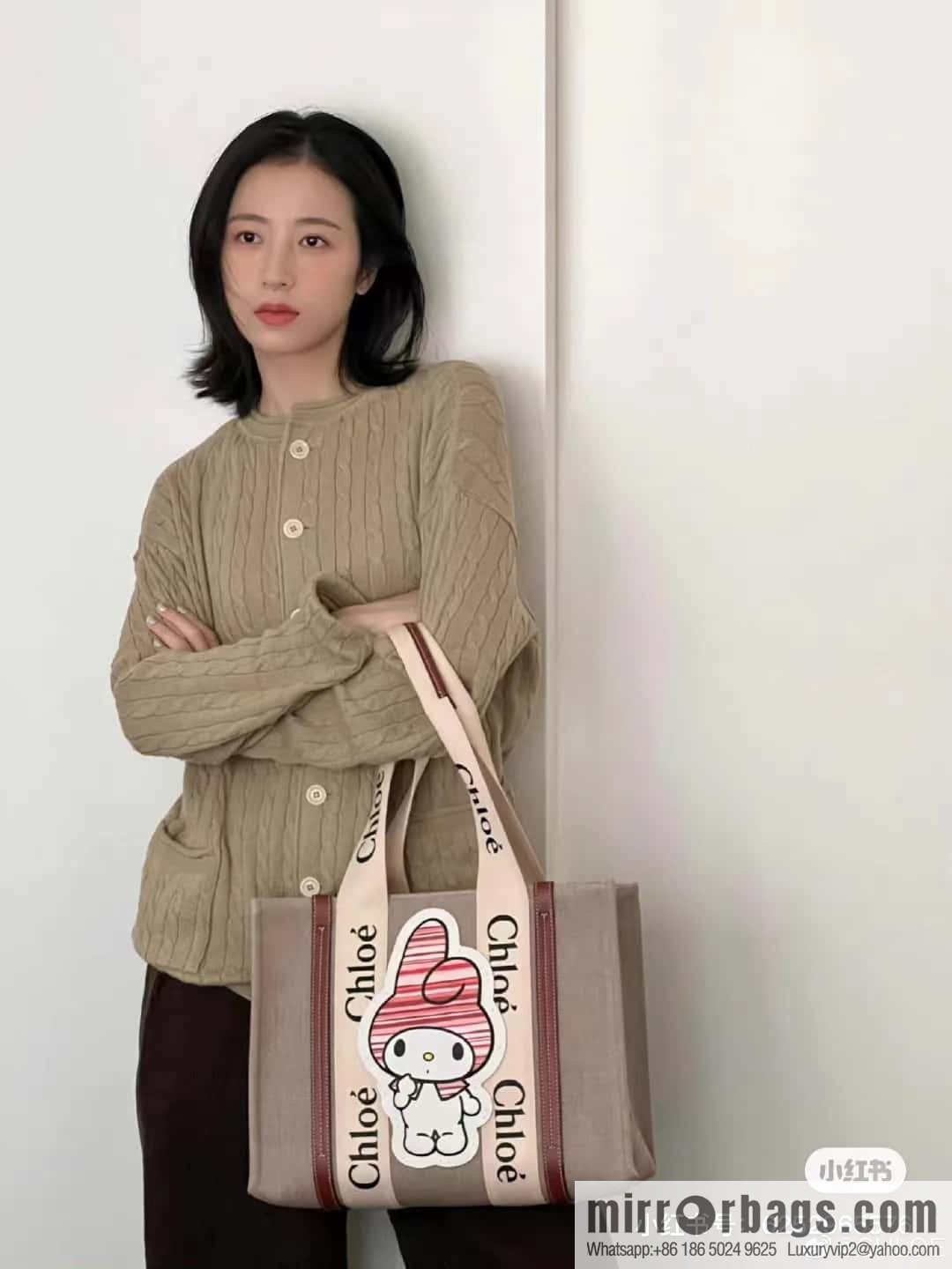 Chloe x My Melody joint, medium Melody tote bag 37CM