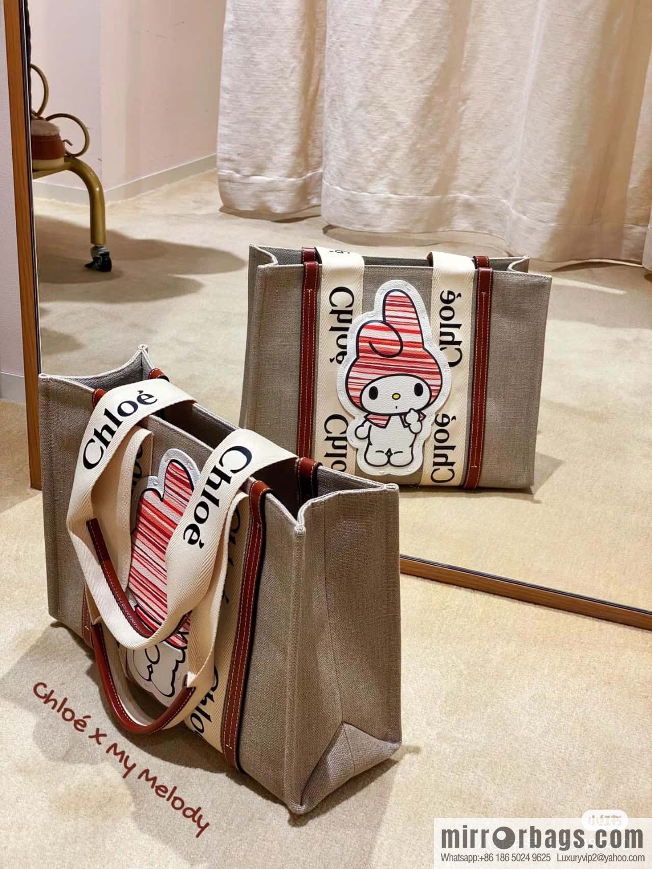 Chloe x My Melody joint, medium Melody tote bag 37CM