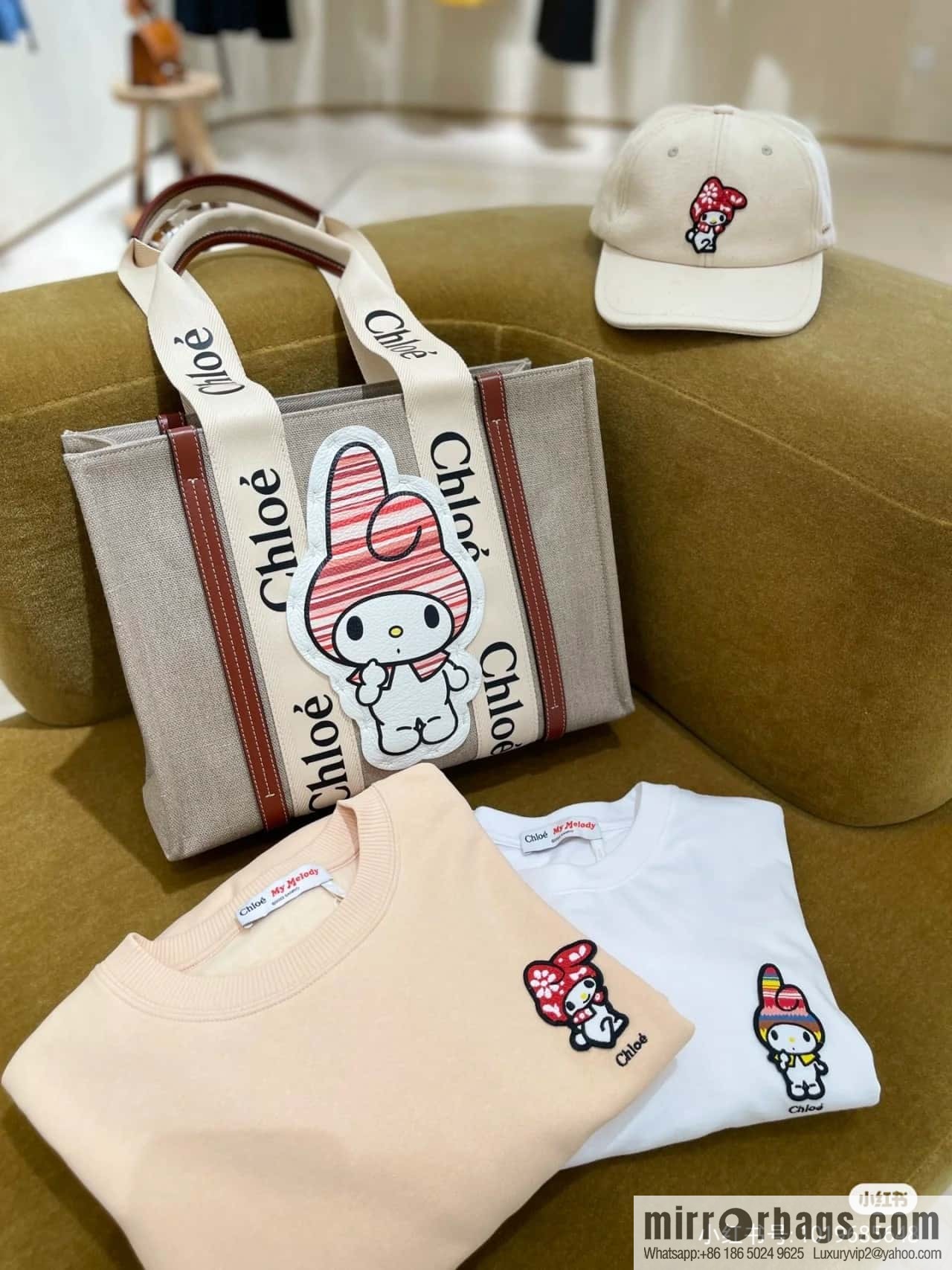 Chloe x My Melody joint, medium Melody tote bag 37CM