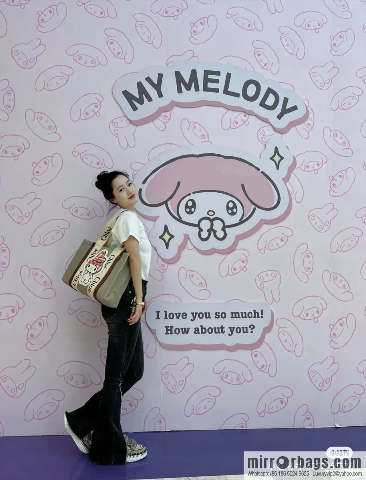 Chloe x My Melody joint, medium Melody tote bag 37CM