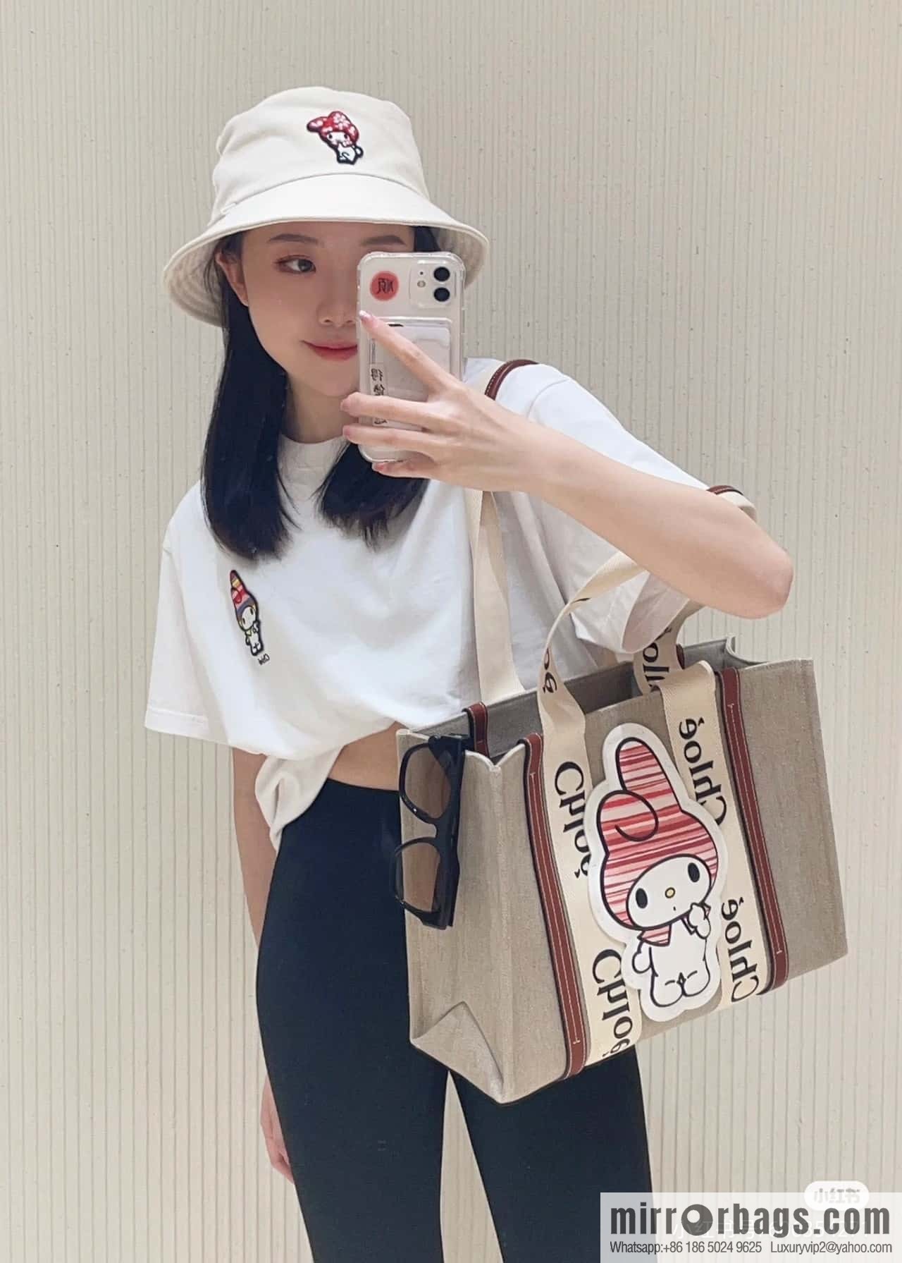 Chloe x My Melody joint, medium Melody tote bag 37CM