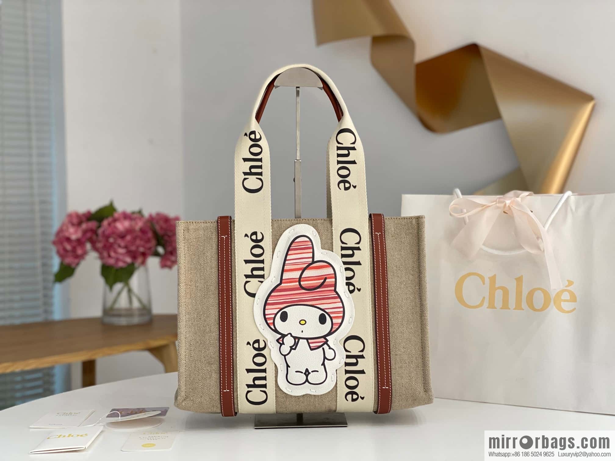 Chloe x My Melody joint, medium Melody tote bag 37CM