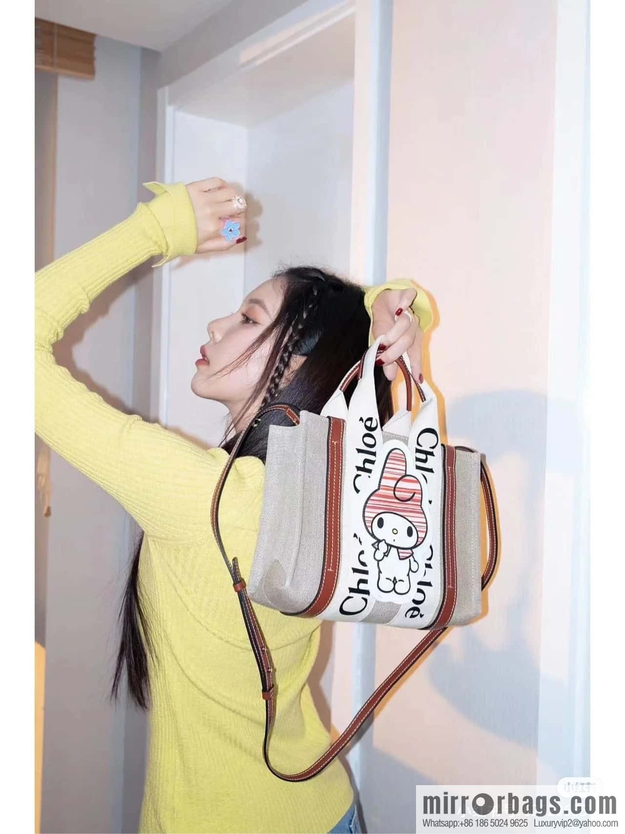 Chloe x My Melody joint, small Melody tote bag 26.5CM.